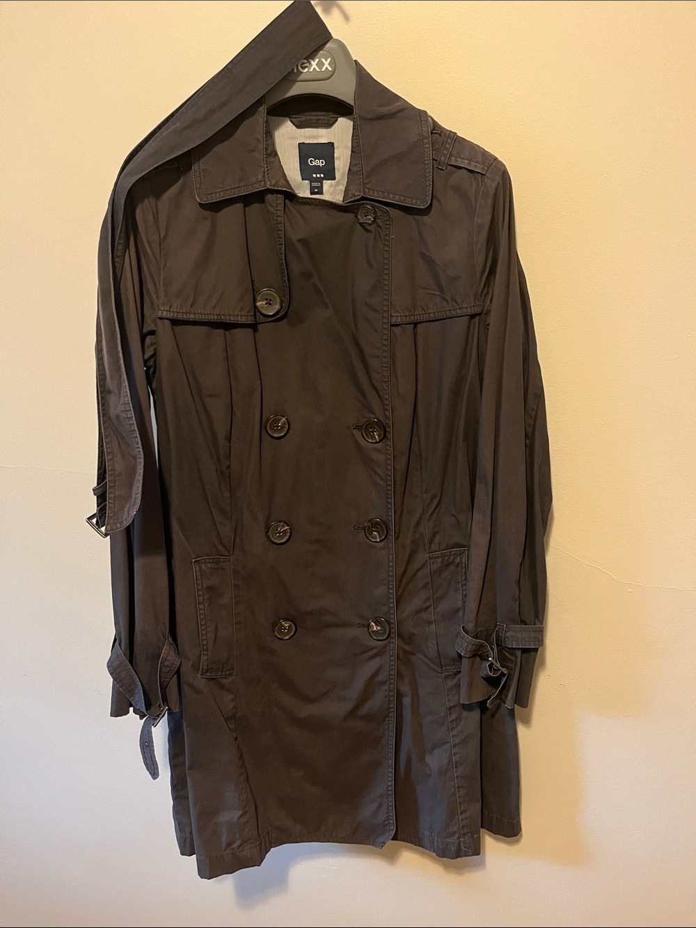 Vintage dark grey cotton GAP trench coat size medium